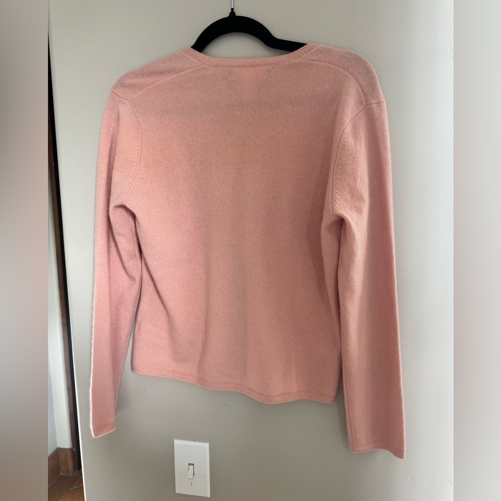 Jones New York 100% Cashmere Cardigan Blush Pink Preppy Minimalist S Soft Girl - Picture 3 of 4